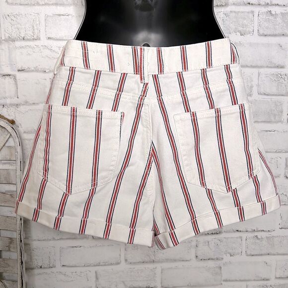 PACSUN Striped Mom Short High Waist Jean Shorts Beach Surf Size 25 - Picture 5 of 8